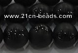 CAG8920 15.5 inches 8mm round matte black agate beads wholesale