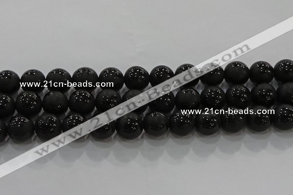 CAG8926 15.5 inches 8mm round matte black agate beads wholesale