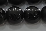 CAG8928 15.5 inches 12mm round matte black agate beads wholesale