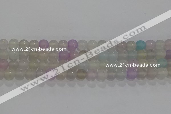 CAG8931 15.5 inches 6mm round matte colorful agate beads wholesale