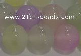 CAG8933 15.5 inches 10mm round matte colorful agate beads wholesale