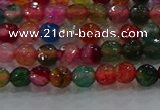 CAG8940 15.5 inches 4mm faceted round fire crackle agate beads