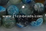 CAG8944 15.5 inches 8mm faceted round fire crackle agate beads