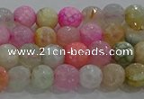 CAG8948 15.5 inches 6mm faceted round fire crackle agate beads