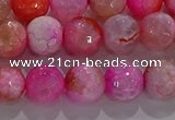 CAG8963 15.5 inches 6mm faceted round fire crackle agate beads