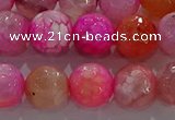 CAG8965 15.5 inches 10mm faceted round fire crackle agate beads