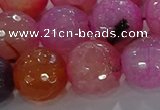 CAG8968 15.5 inches 16mm faceted round fire crackle agate beads