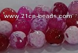 CAG8973 15.5 inches 10mm faceted round fire crackle agate beads