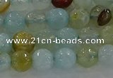 CAG8994 15.5 inches 6mm faceted round fire crackle agate beads