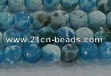 CAG9000 15.5 inches 6mm faceted round fire crackle agate beads