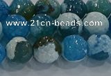 CAG9001 15.5 inches 8mm faceted round fire crackle agate beads