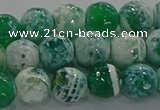 CAG9008 15.5 inches 8mm faceted round fire crackle agate beads