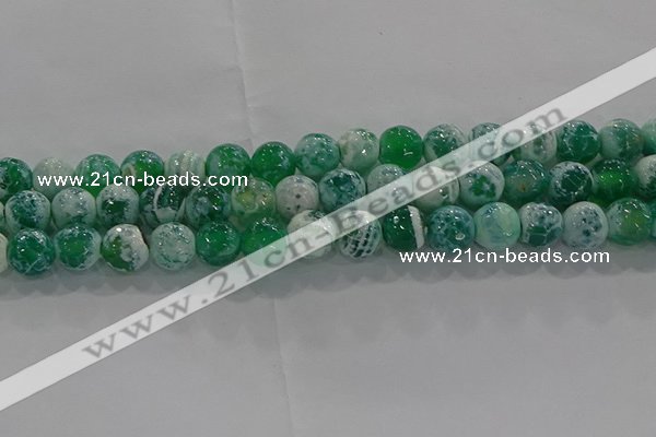 CAG9008 15.5 inches 8mm faceted round fire crackle agate beads