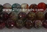 CAG9021 15.5 inches 6mm faceted round fire crackle agate beads