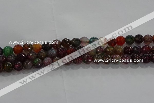 CAG9021 15.5 inches 6mm faceted round fire crackle agate beads