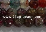 CAG9022 15.5 inches 8mm faceted round fire crackle agate beads