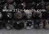 CAG9029 15.5 inches 6mm faceted round fire crackle agate beads