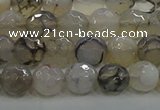 CAG9036 15.5 inches 8mm faceted round dragon veins agate beads