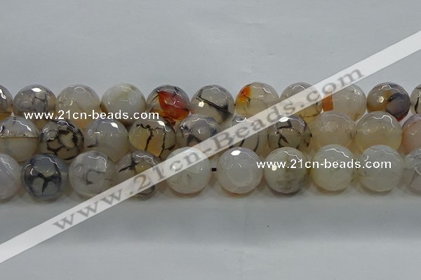 CAG9040 15.5 inches 16mm faceted round dragon veins agate beads