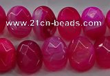 CAG9044 15.5 inches 12*16mm faceted oval line agate beads