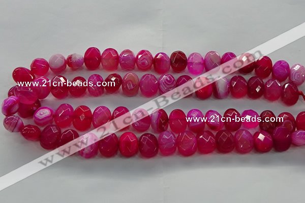 CAG9044 15.5 inches 12*16mm faceted oval line agate beads