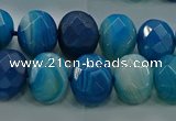 CAG9045 15.5 inches 12*16mm faceted oval line agate beads