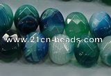 CAG9052 15.5 inches 13*18mm faceted oval line agate beads