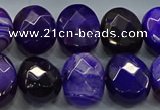 CAG9055 15.5 inches 15*20mm faceted oval line agate beads