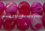 CAG9056 15.5 inches 15*20mm faceted oval line agate beads