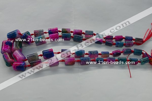 CAG9062 15.5 inches 8*12mm - 15*20mm tube dragon veins agate beads