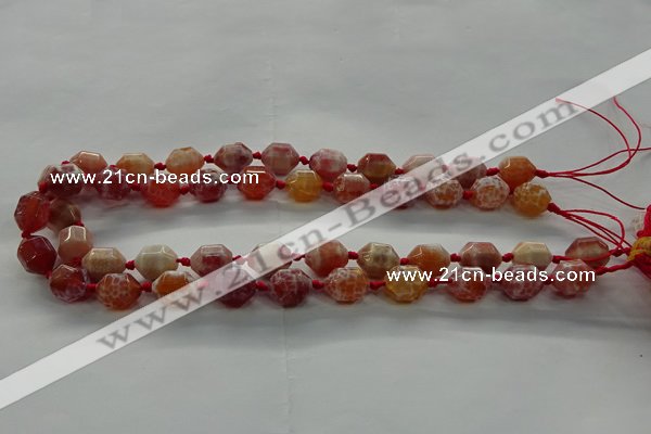 CAG9064 15.5 inches 10*14mm nuggets fire crackle agate beads