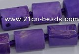 CAG9077 15.5 inches 15*17mm - 15*20mm tube dragon veins agate beads