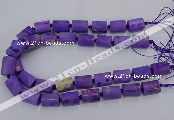 CAG9077 15.5 inches 15*17mm - 15*20mm tube dragon veins agate beads