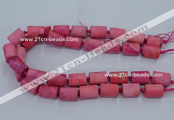 CAG9078 15.5 inches 15*17mm - 15*20mm tube dragon veins agate beads