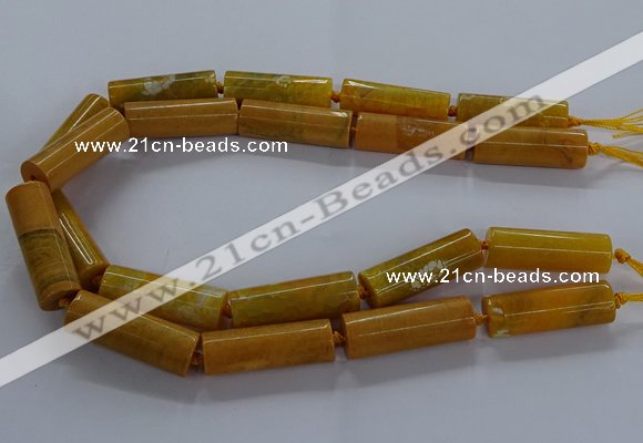 CAG9085 15.5 inches 12*46mm - 13*48mm tube dragon veins agate beads