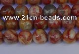 CAG9100 15.5 inches 4mm round red crazy lace agate beads