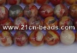 CAG9101 15.5 inches 6mm round red crazy lace agate beads