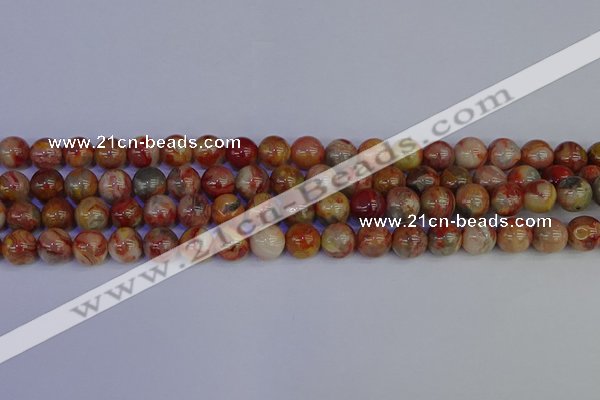 CAG9102 15.5 inches 8mm round red crazy lace agate beads