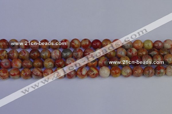 CAG9103 15.5 inches 10mm round red crazy lace agate beads