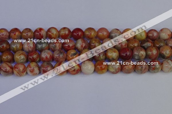 CAG9105 15.5 inches 14mm round red crazy lace agate beads