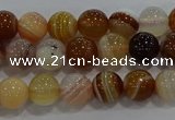 CAG9155 15.5 inches 6mm round line agate beads wholesale