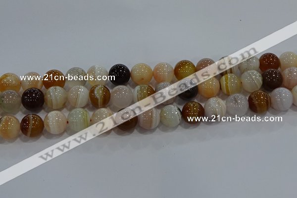 CAG9159 15.5 inches 14mm round line agate beads wholesale