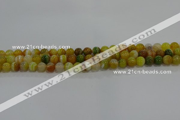 CAG9163 15.5 inches 6mm round line agate beads wholesale