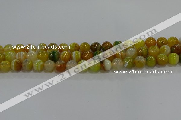 CAG9165 15.5 inches 10mm round line agate beads wholesale