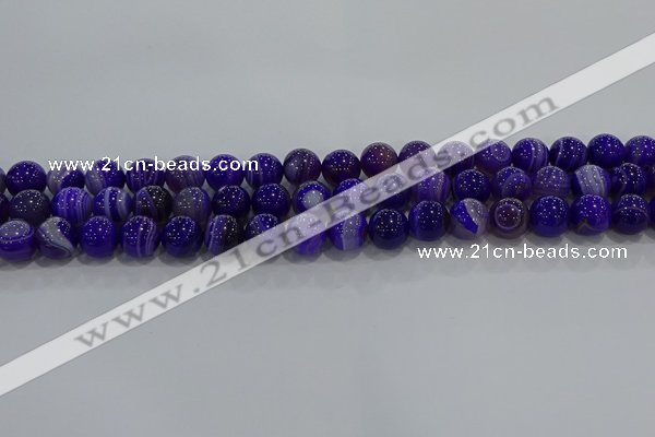 CAG9171 15.5 inches 8mm round line agate beads wholesale