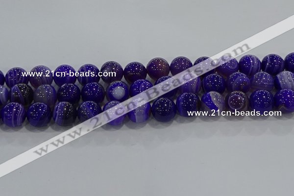 CAG9174 15.5 inches 14mm round line agate beads wholesale