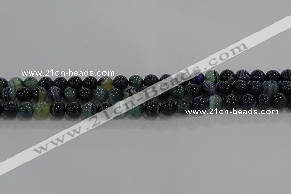CAG9186 15.5 inches 8mm round line agate beads wholesale