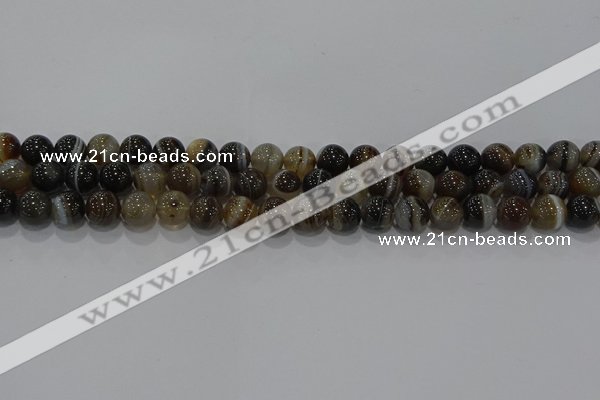 CAG9194 15.5 inches 8mm round line agate gemstone beads