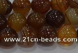 CAG9195 15.5 inches 10mm round line agate gemstone beads