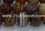 CAG9196 15.5 inches 12mm round line agate gemstone beads